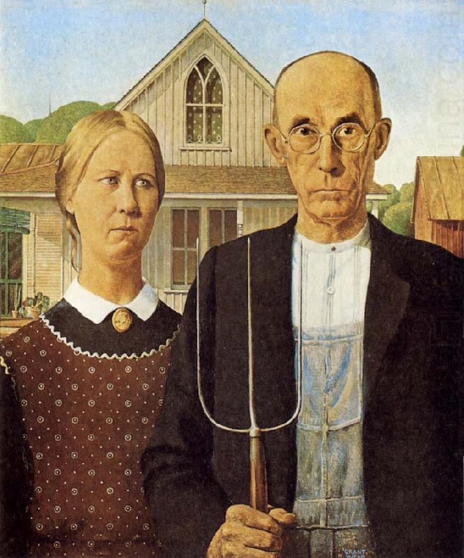 Grant Wood American Gothic china oil painting image